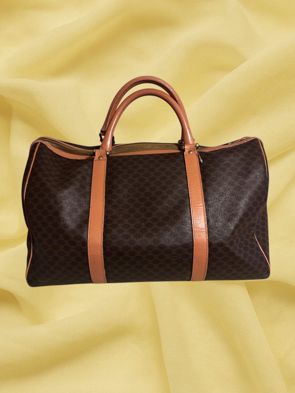 Celine Brown Monogram Travel Duffle with Tan Leather Trim - Picture 7 of 16